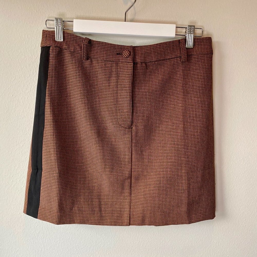 J.O.A. Abbott Brown Houndstooth Mini Skirt NEW M